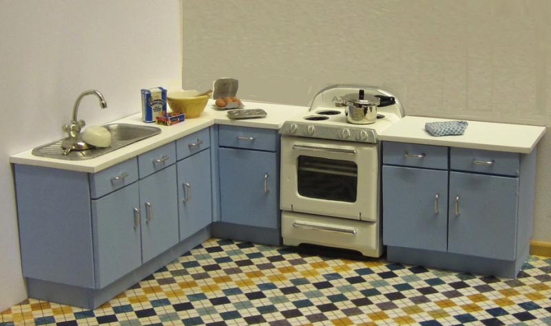 Dollshouse Miniature one twelfth scale 1950s/60s Kitchen Kit