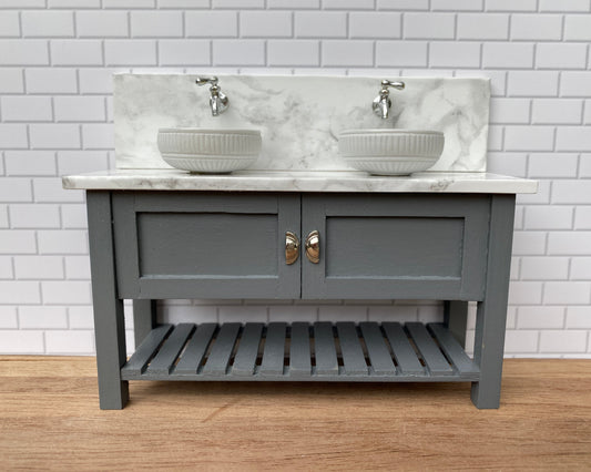 Grey/ Blue Shaker Vanity