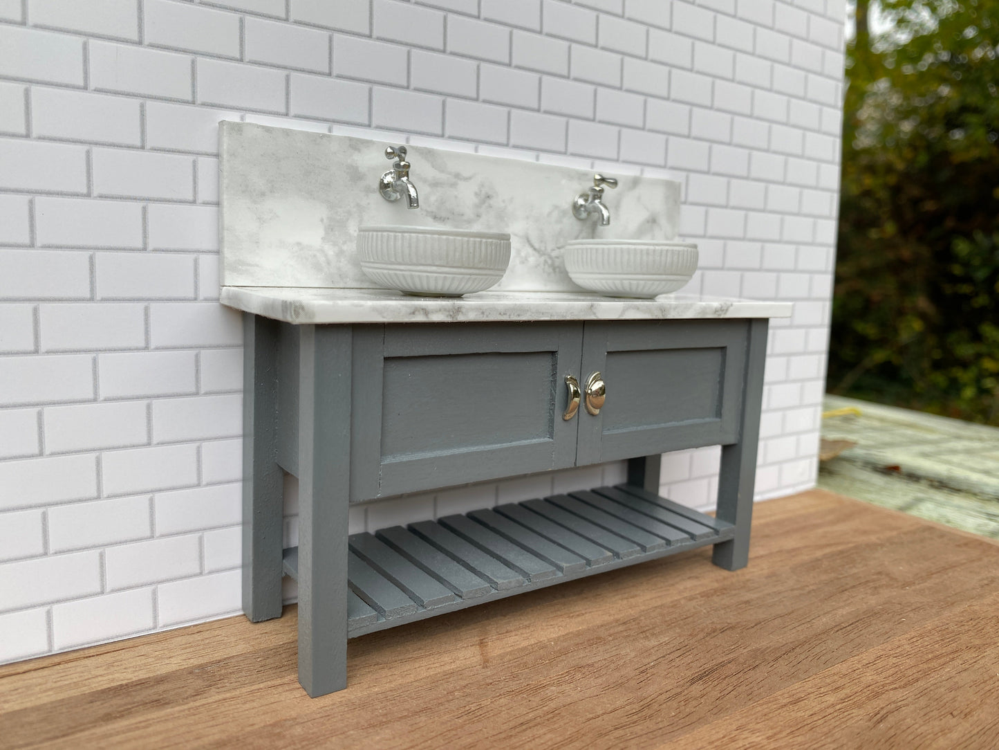 Grey/ Blue Shaker Vanity