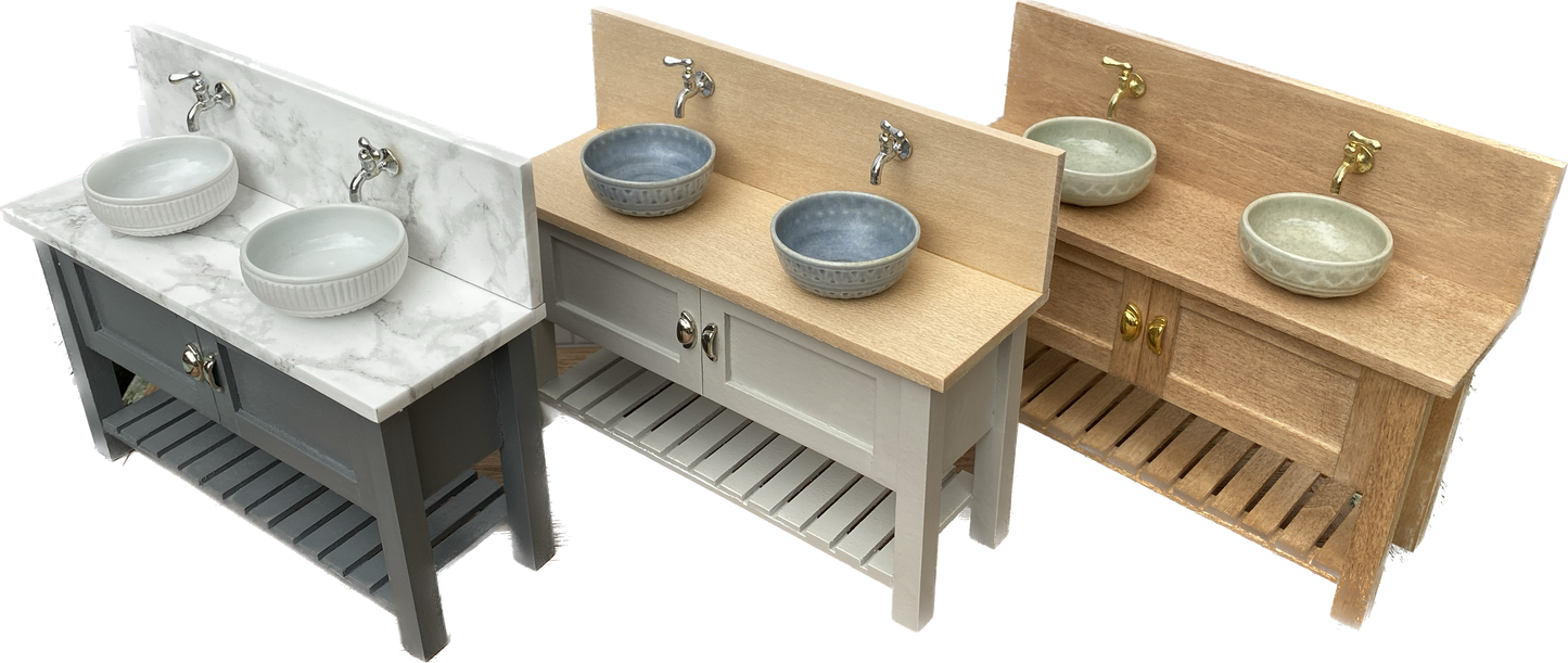 Grey/ Blue Shaker Vanity