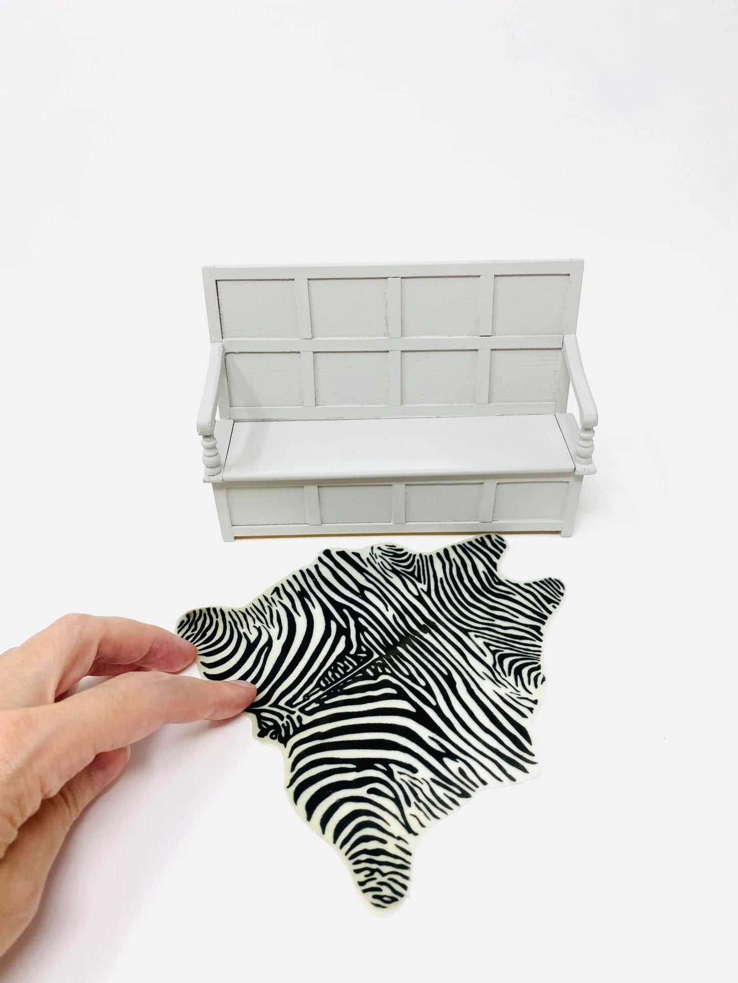 Faux Zebra Rug Small