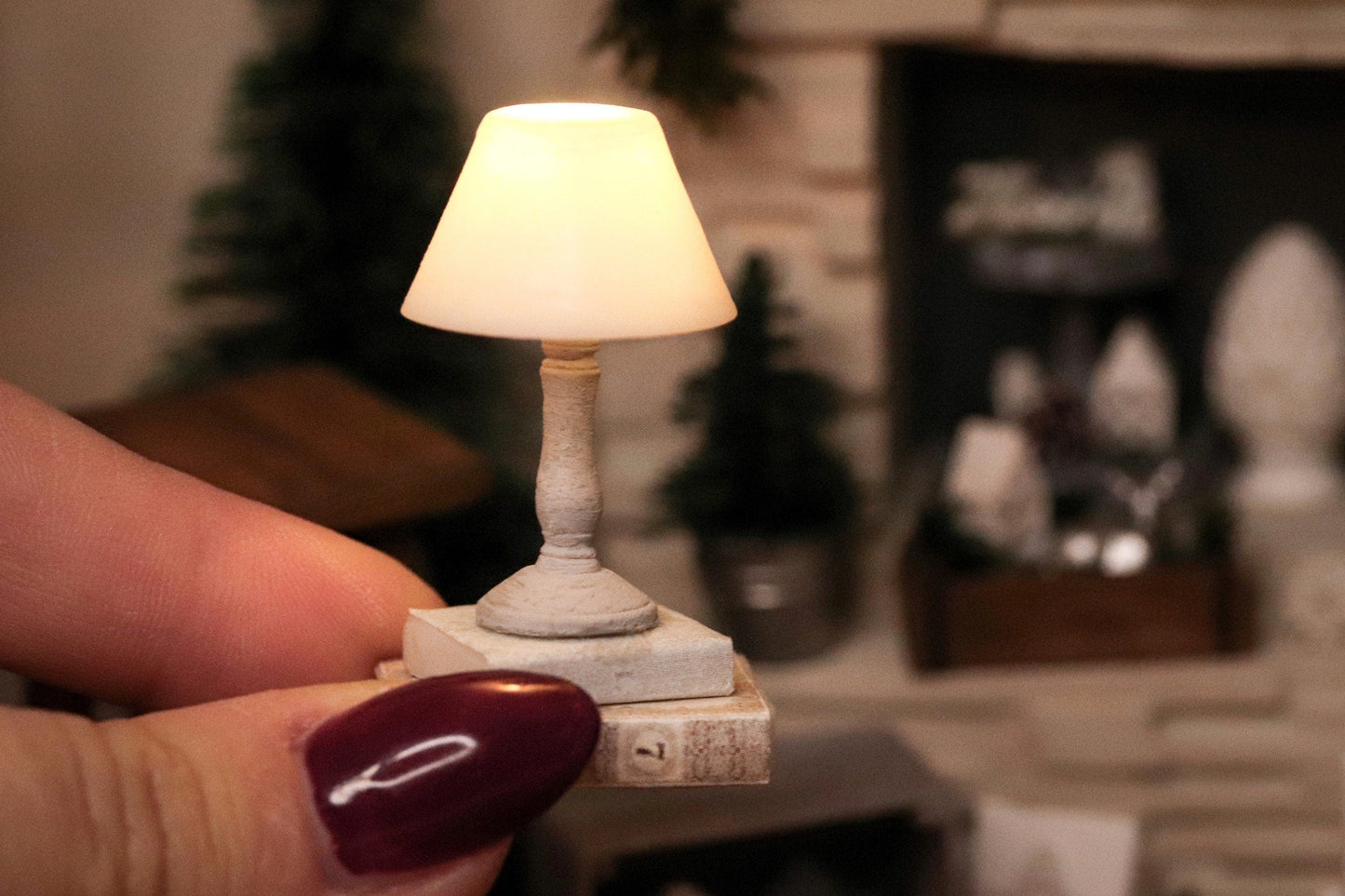 1:12 miniature dollhouse table lamp light battery 3d printed