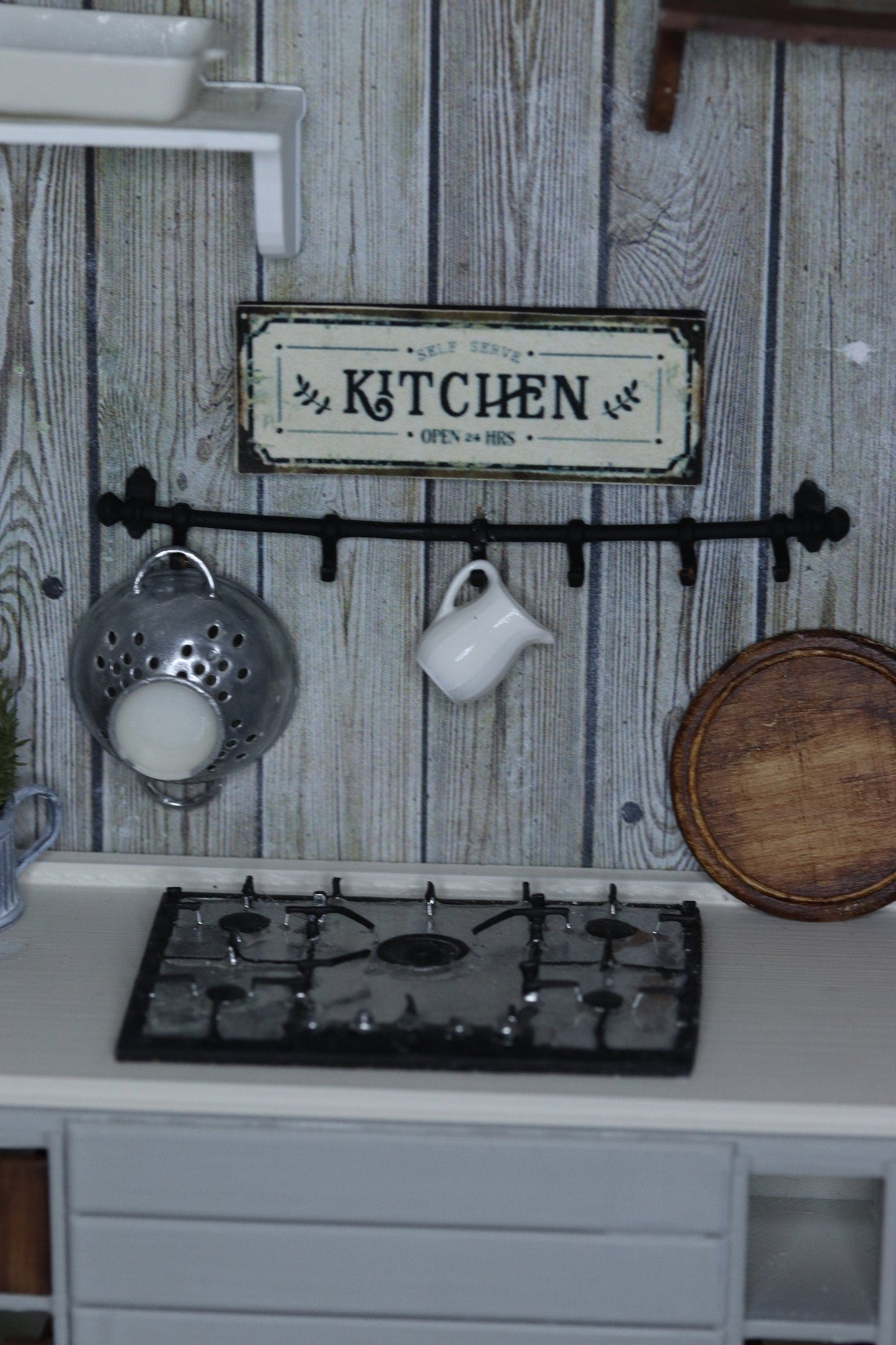 1:12 miniature dollhouse kitchen rail wall decoration 3d printed