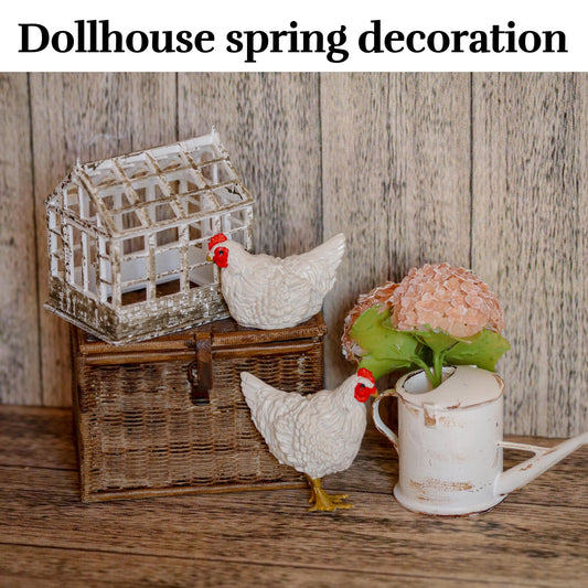 Dollhouse spring decoration 1:12 miniature chicken hen 3d printed