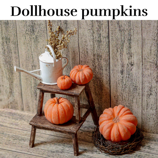 Dollhouse autumn fall decoration 3d printed 1:12 miniature pumpkins