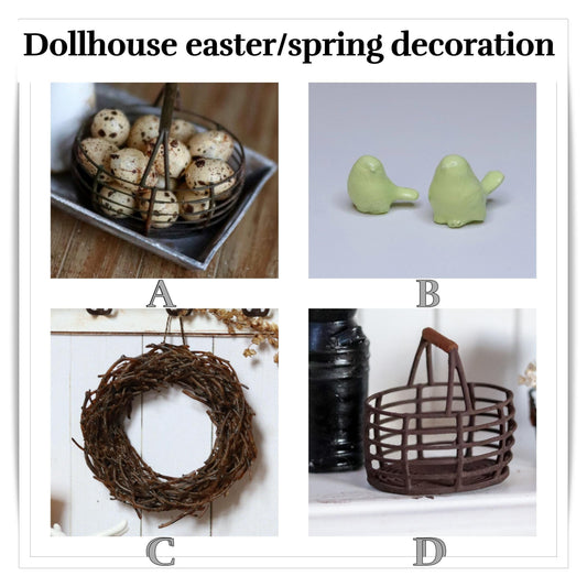 easter spring decoration 1:12 miniature dollhouse basket wire 3d printed