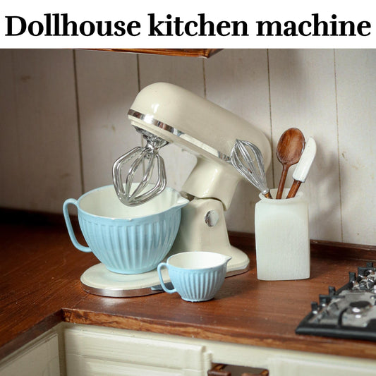 Dollhouse kitchen utensils 1:12 miniature kitchen aid machine mixer