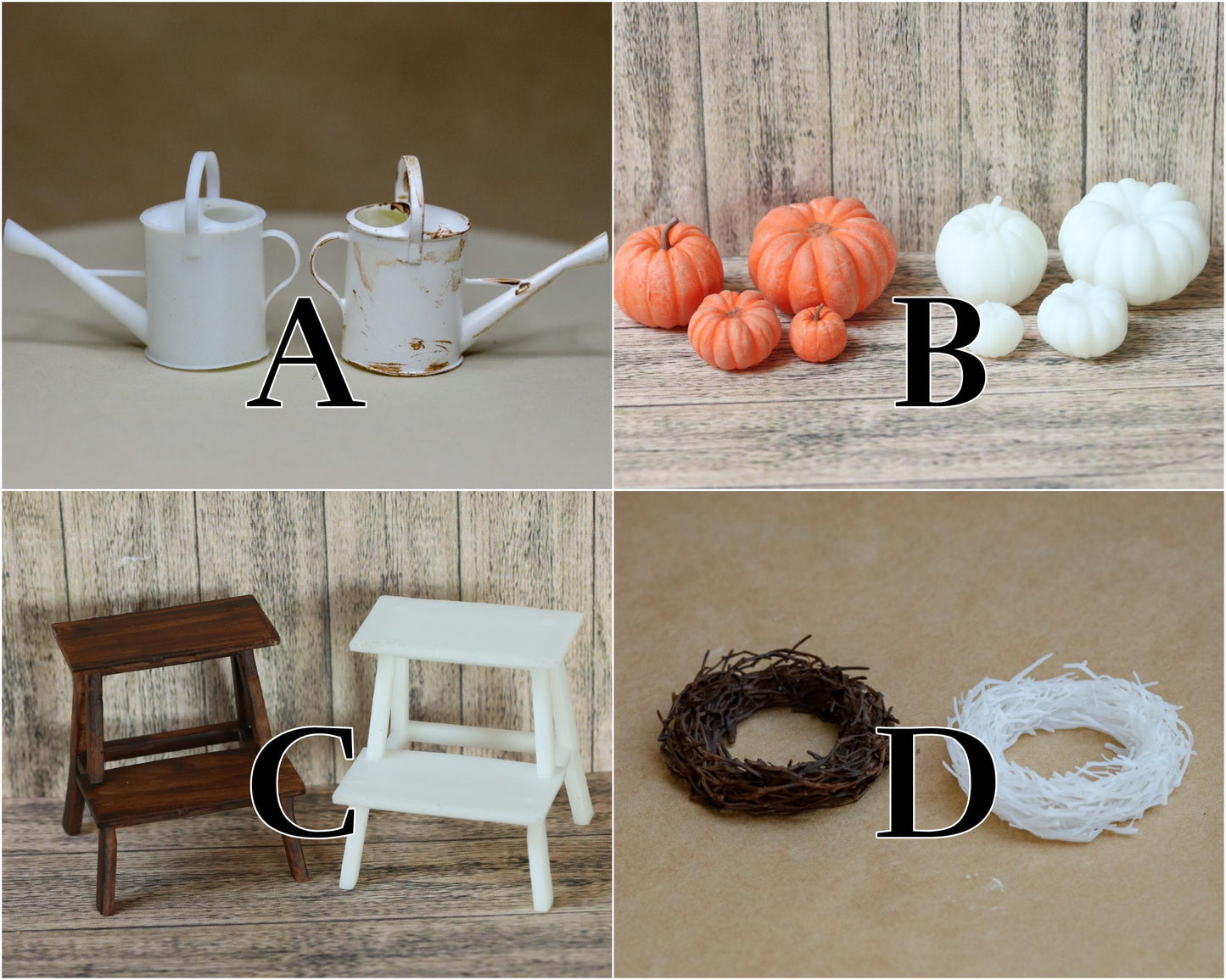 Dollhouse autumn fall decoration 3d printed 1:12 miniature pumpkins