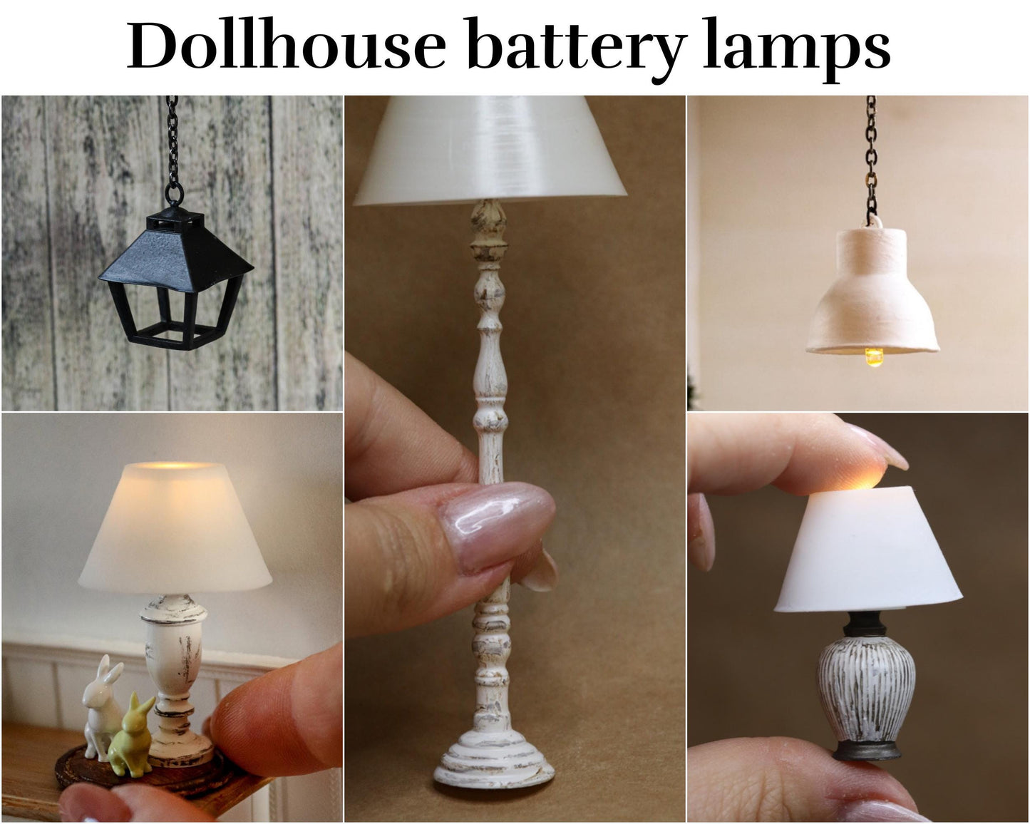 Dollhouse lamps battery operated 1:12 miniature 3d printed